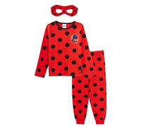 Miraculous Pijama de mariquita con máscara para niñas de longitud completa, rosso, 9-10 años