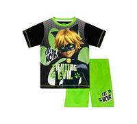 Miraculous Pijamas de Manga Corta para Niños Cat Noir Verde 4-5 Años