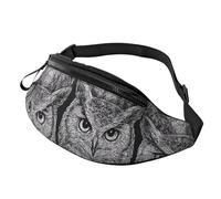 Mirada De Búho Bolso Bandolera Multifuncional Riñonera Casual Bolsa De Cintura Para Camping Aire Libre Caminatas 14X35Cm