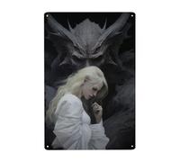 Mirada De Demonio con Oración De Doncella Cartel De Chapa Retro Carteles De Pared De Metal Vintage Letrero De Estaño para Baño Hogar Salón 20X30Cm