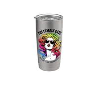 Mirada Femenina Medusa Orgullo Lésbico Gay LGBT LGBTQ Arco Iris Vaso térmico de acero inoxidable de doble pared