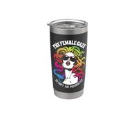 Mirada Femenina Medusa Orgullo Lésbico Gay LGBT LGBTQ Arco Iris Vaso térmico de acero inoxidable de doble pared