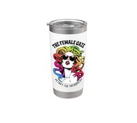 Mirada Femenina Medusa Orgullo Lésbico Gay LGBT LGBTQ Arco Iris Vaso térmico de acero inoxidable de doble pared