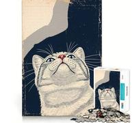 Mirada hacia Arriba Un Rompecabezas con la Perspectiva de un Gato 1000 Piezas Juego de Habilidad Mental Ajuste Estable Sin Piezas Que se muevan Un pasatiempo Divertido para Fines de Semana Largos