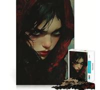 Mirada sombría︰ Hechicera Oscura Rompecabezas de 1000 Piezas para Adolescentes Rompecabezas de lógica Mental Juguete de Ocio Bordes Finos 50x75cm