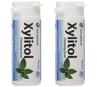 Miradent Xylitol Chicle Sabor Menta Bote, 30 chicles, 30 g, 1 unidad (Paquete de 2)