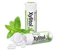 Miradent Xylitol Goma de mascar chicles dentales 30 piezas de menta verde de lata (6x 30g)