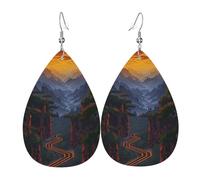 Mirador Resplandeciente Pendientes De Piel Sintética Moda Pendientes En Forma De Lágrima Elegancia Aretes De Cuero Con Forma De Lágrima Para Mujeres Fiestas Bodas