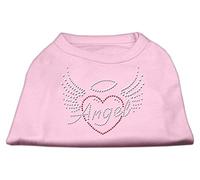 Mirage Angel Heart Rhinestone Dog Shirt, pequeño, Rosa Claro