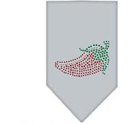 Mirage Chili Pepper Rhinestone Dog Bandana Grande, Gris