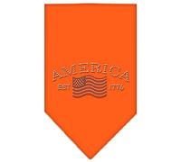 Mirage Classic American Rhinestone Bandana para Perro, Grande, Naranja
