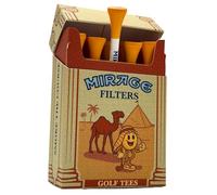 Mirage Filters Premium Golf Tees, 10 unidades, 83 mm, diseño de caja de cigarrillos, Smoke The Course Edition