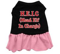 Mirage Head Elf in Charge - Vestido Serigrafiado, XL, Negro/Rosa