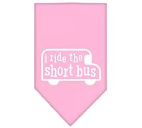 Mirage Pet Products I Ride The Short Bus - Pañuelo Serigrafiado, pequeño, Color Rosa Claro
