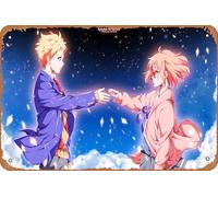 Mirai Kuriyama Akihito Kanbara Beyond The Boundary Kyoukai No Kanata - Póster de anime para decoración de pared del hogar, letrero de metal retro de 20 x 30 cm