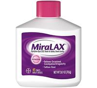 MiraLAX Polvo laxante para alivio suave del estreñimiento, marca recomendada #1, 45 dosis de polietileno glicol 3350, sin estimulantes, suaviza las heces (paquete de 3)