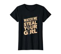 Mírame Robar a tu Chica - Ajedrez Divertido Camiseta gráfica económica, Mujer, Negro, S