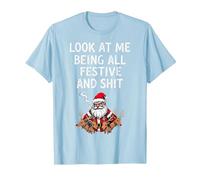 Mírame Siendo Todo Festivo y Mierda sarcástico Look Festivo Camiseta, Hombre, Azul Bebé, L