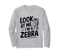 Mírame Soy un Amante de los Animales Divertidos de Cebra Manga Larga