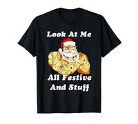 Mírame Todos Festivo Y Cosas Swole Tatuado Santa Claus Camiseta