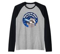 Mirando a Las Estrellas Desde la Medianoche Camiseta Manga Raglan