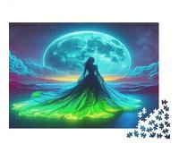 Mirando atrás Mujer Puzzles Imposible,desafío para Adultos Luna Gigante Entretenimiento Creativo 1000 Piezas Obra De Arte De Juego De para Adultos Y Niños A Partir De 12 Años 1000pcs (75x50cm)