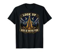 Mirar hacia Arriba Dios está contigo Génesis 28 Fe Cristiana Esperanza Camiseta