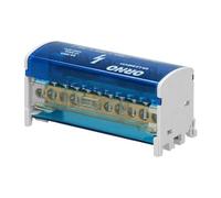 Miratic Caja de Distribucion de Bloque Modular con Clip para Riel DIN | Borna de Conexión de 2 Barras y 11 Orificios para Cuadro Electrico (11 cables)