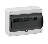 Miratic Caja Distribucion Electrica Modular Carcasa Plástica IP40 Caja Estanca Exterior Electrica con Tapa Ahumada - Cuadro Electrico Superficie con N+PE 1 Fila (12 módulos)