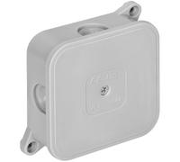 Miratic Caja Estanca Exterior IP44 con 4 Prensaestopas de Goma 85x85x35mm Caja para Cables Eléctricos - Caja Empalmes Superficie para Conexiones (Gris)