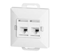 Miratic Doble Toma RJ45 Pared Cat6 | Enchufe Internet Empotrable | Conector RJ45 Hembra 2 Puertos UTP | Compatible con Serie Pearl | IP20 (Blanco)