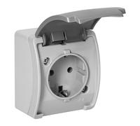 Miratic Enchufe Exterior Enchufe Superficie Resistente y Duradero Enchufe Estanco para Seguridad Adicional con Grado de Protección IP44 (Gris-grafito)