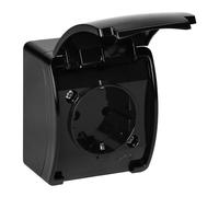 Miratic Enchufe Exterior Enchufe Superficie Resistente y Duradero Enchufe Estanco para Seguridad Adicional con Grado de Protección IP44 (Negro)