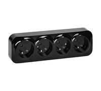 Miratic Enchufe Multiple - Base Enchufe Superficie - Enchufe Doble Pared 2 x 2 Polos +Tierra - Versión Francesa - Negro