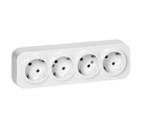 Miratic Enchufe Pared Schuko Toma de Corriente Pared IP20 Enchufe de Superficie Blanco 16A/230VAC Duradero y Seguro para Uso Doméstico y Comercial