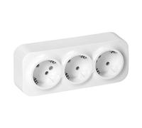 Miratic Enchufe Pared Schuko Toma de Corriente Pared IP20 Enchufe de Superficie Blanco 16A/230VAC Duradero y Seguro para Uso Doméstico y Comercial