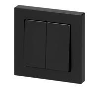 Miratic Interruptor Pared Doble Negro Mate 10A 250V IP20 Empotrado (Estándar)