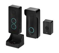 Miratic Kit de Portero Unifamiliar Manos Libres Negro IP54 - Timbre Inalámbrico Exterior Impermeable - Timbres para casa - Intercomunicador Casa