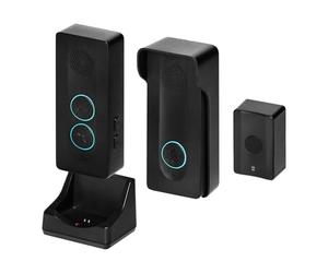 Miratic Kit de Portero Unifamiliar Manos Libres Negro IP54 - Timbre Inalámbrico Exterior Impermeable - Timbres para casa - Intercomunicador Casa