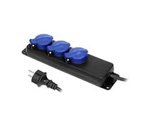Miratic Regleta Enchufes Multiplicador Enchufe con 3 Tomas Schuko Regletas Enchufes Cable de Goma H05RR-F 3x1 5mm² IP44 - Ideal para Jardín y Garaje (3 m)