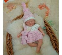 Mire & Mire 11.43 cm Miniatura Bebé Reborn Niña Muñeca Silicona Mini Realista Recién Nacido Hecha a Mano Juguete Pequeña de Silicona Pequeñita-3