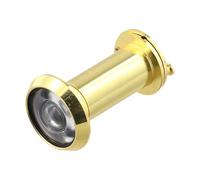 Mirilla ajustable de 180 grados con lente gran angular y estructura de metal adecuado para puertas estándar y gruesas (dorado)