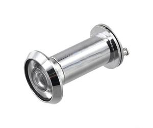 Mirilla ajustable de 180 grados con lente gran angular y estructura de metal adecuado para puertas estándar y gruesas (plateado)