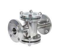 Mirilla con brida de acero inoxidable 304 - Puerto de observación de doble vidrio cruzado de cuatro vías for tuberías químicas - Múltiples tamaños(DN15)