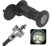 Mirilla con protección visual 200° de gran angular Lentes ópticas de vidrio Orificio Ø 16mm-21mm Latón Espía con broca Longitud ajustable Mirilla de latón para puertas de 35-60mm de grosor (Negro mate