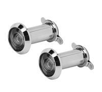 Mirilla de puerta gran angular de 220 grados, paquete de 2 mirillas de (Simple 16 silver, aperture 16-19, door thickness)