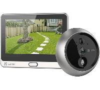 EZVIZ Mirilla Digital de Puerta con Pantalla LCD de 4.3'' Cámara Video Timbre Inalámbrico Monitor con Batería Recargable de 4600 mAh, Detección de Movimiento PIR, Audio Bidireccional, DP2C Dorado