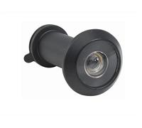 Mirilla para portón acabado color negro entrada de vivienda diámetro 14mm visión lente gran angular 200º con tapa de privacidad interior material de latón (35-60mm)