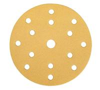 Mirka Gold Papel de lija universal Ø 150mm Discos de lija cierre adhesivo 15 agujeros, grano P120, 100 piezas/Para lijar yeso, masilla, aglomerado, madera, barniz