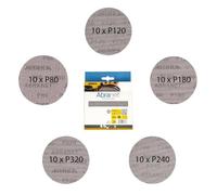 Mirka Abranet Discos abrasivos malla 125 mm pack 50 uds multigrano | Discos abrasivos de malla para lijadoras excéntricas granos variados ideal para lijado en seco y acabado profesional